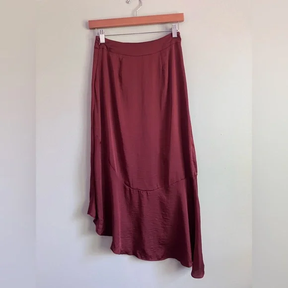 FREE PEOPLE Red Asymmetric MIDI  Dress Size 2 - Picture 5 of 10